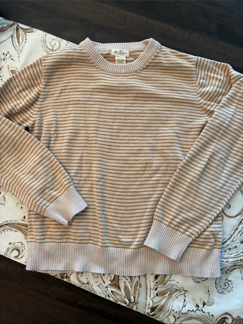 Olive Juice striped sweater, size 10/12 year